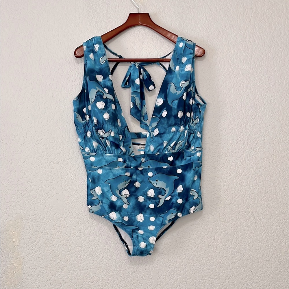 ModCloth Polka Dot Dolphin One Piece Swimsuit